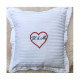 Μαξιλαροθήκη, 45x45 cm, Βαμβακοσατέν, Κέντημα Μονογράμματα σε Καρδιά