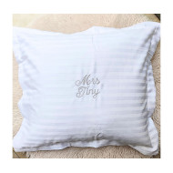 Μαξιλαροθήκες Σετ 2 τμχ, 45x45 cm, Βαμβακοσατέν, Προσωποποιημένο Κέντημα, Mr και Μrs