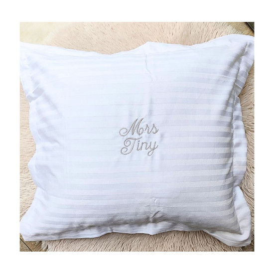 Μαξιλαροθήκες Σετ 2 τμχ, 45x45 cm, Βαμβακοσατέν, Προσωποποιημένο Κέντημα, Mr και Μrs