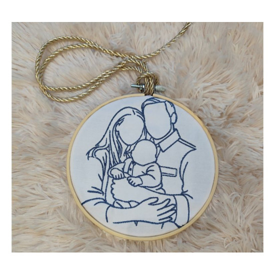 Τελάρο 16 cm, με Κέντημα από Φωτογραφία - Αναμνηστικό Δώρο 