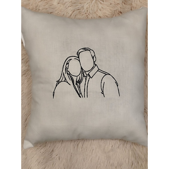 Μαξιλάρι 30×30cm  με Κέντημα από Φωτογραφία 