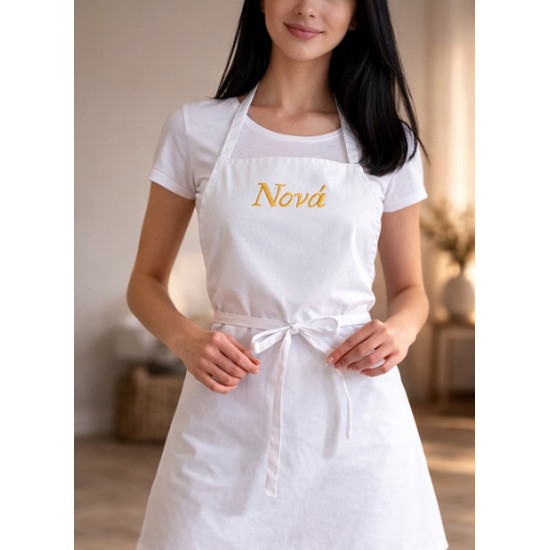 Ποδιά Νονάς με Κέντημα, ολόσωμη 